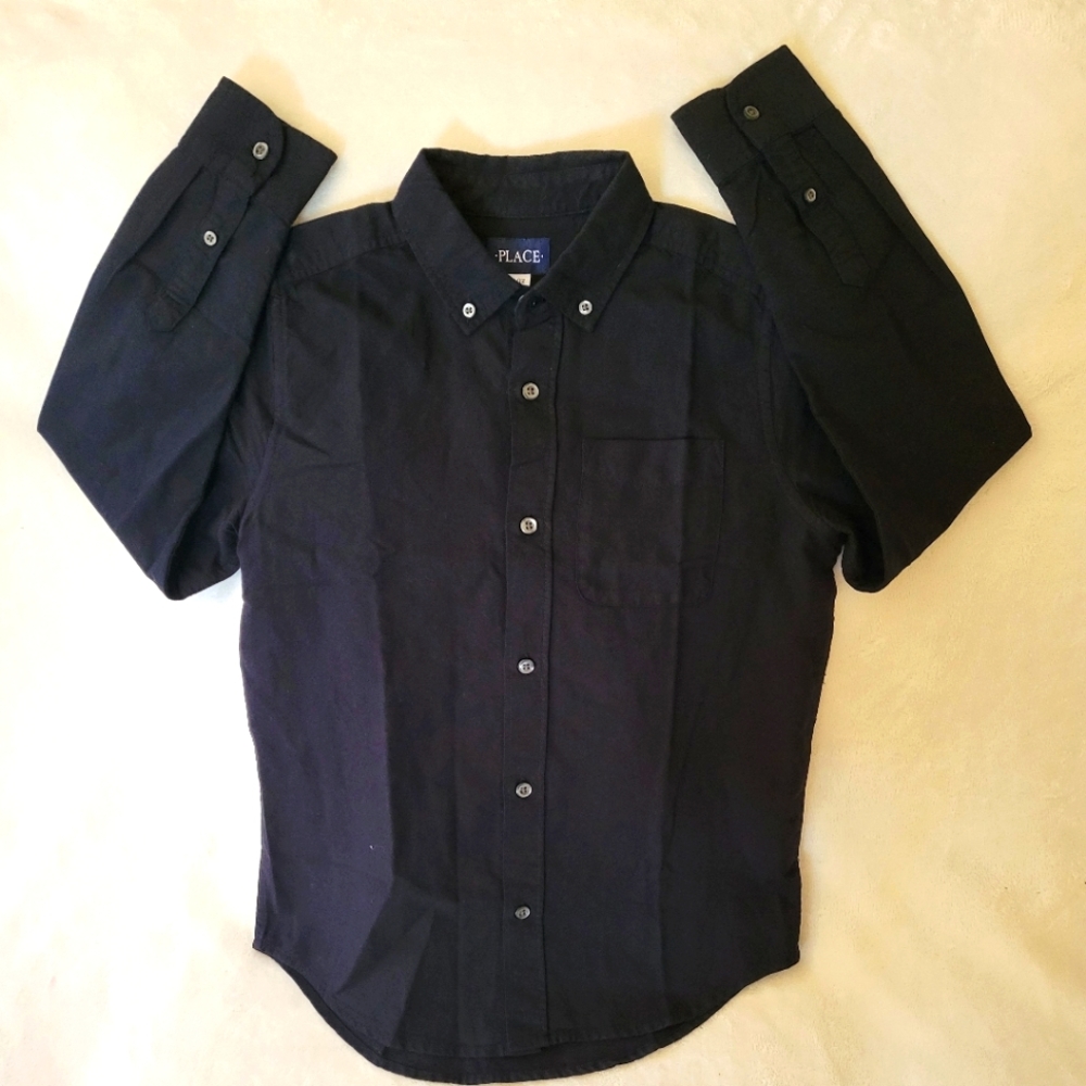 PLACE button-down shirt, black, 10/12, NWOT
